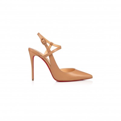 CHRISTIAN LOUBOUTIN JENLOVE 100 MM STRAPPY PUMPS-KID LEATHER-BLUSH-WOMEN 3210590PK1A